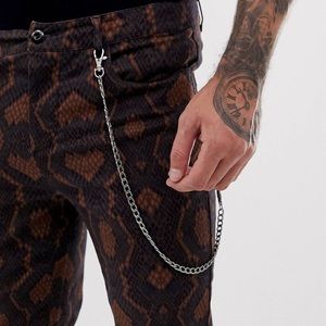 Snake print skinny pants without chain